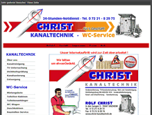 Tablet Screenshot of christ-kanaltechnik.de